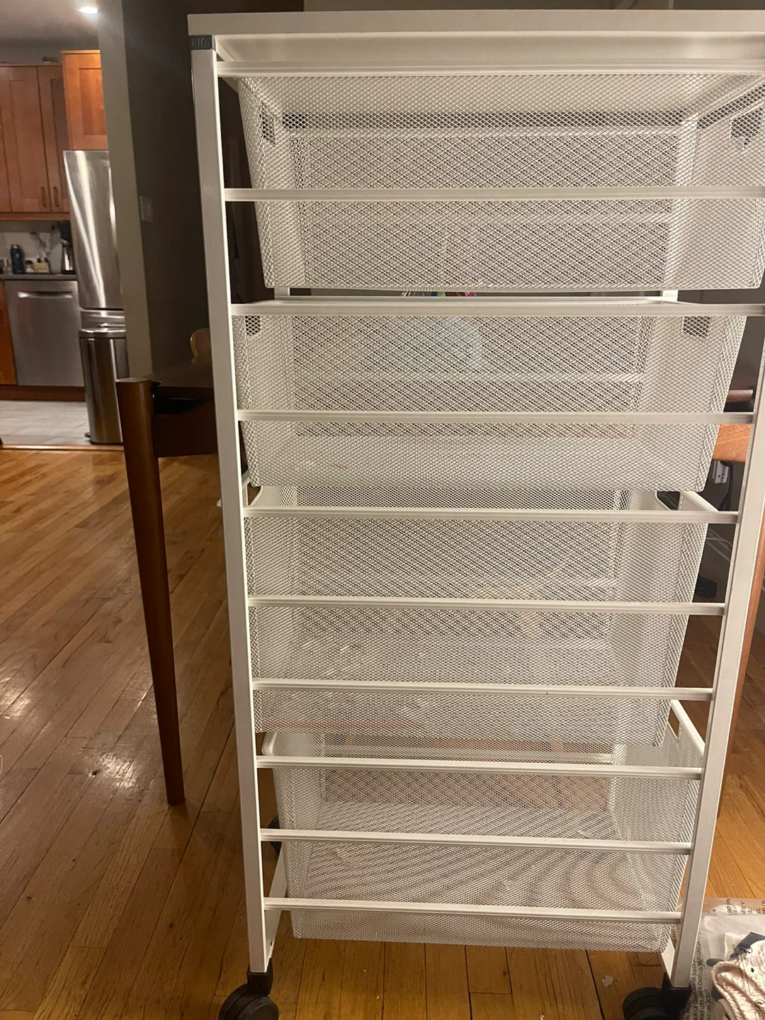 IKEA White Metal Rolling Cart - photo 2