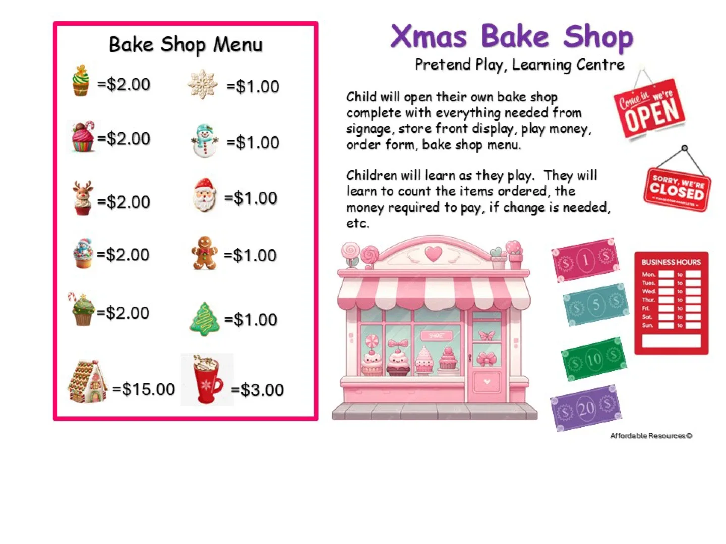 Xmas Bake Shop Pretend Learning
