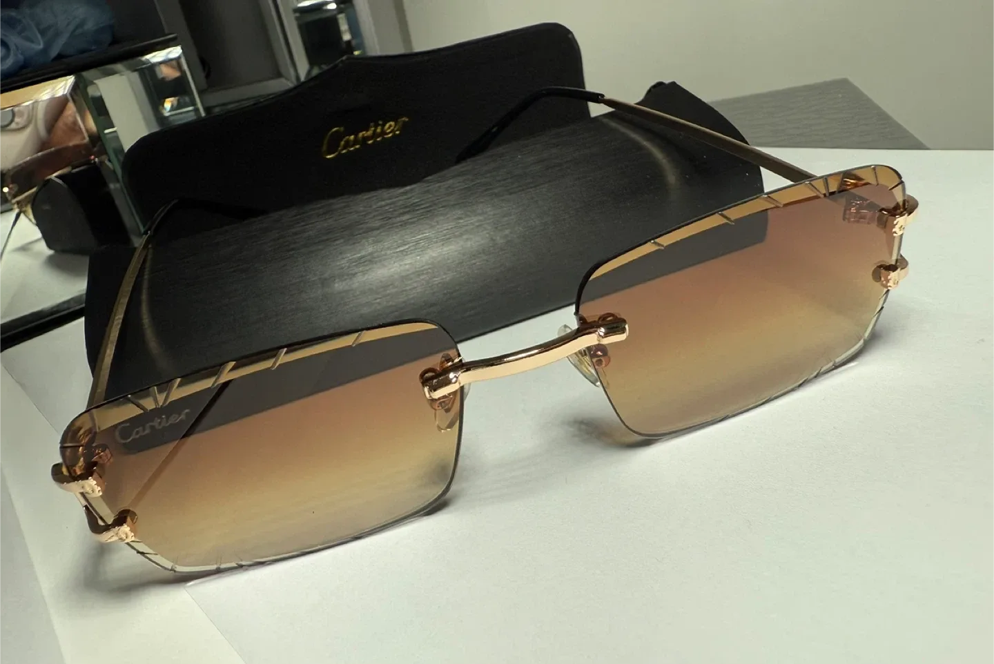 Cartier Rimless Sunglasses with Case image indicator(3)