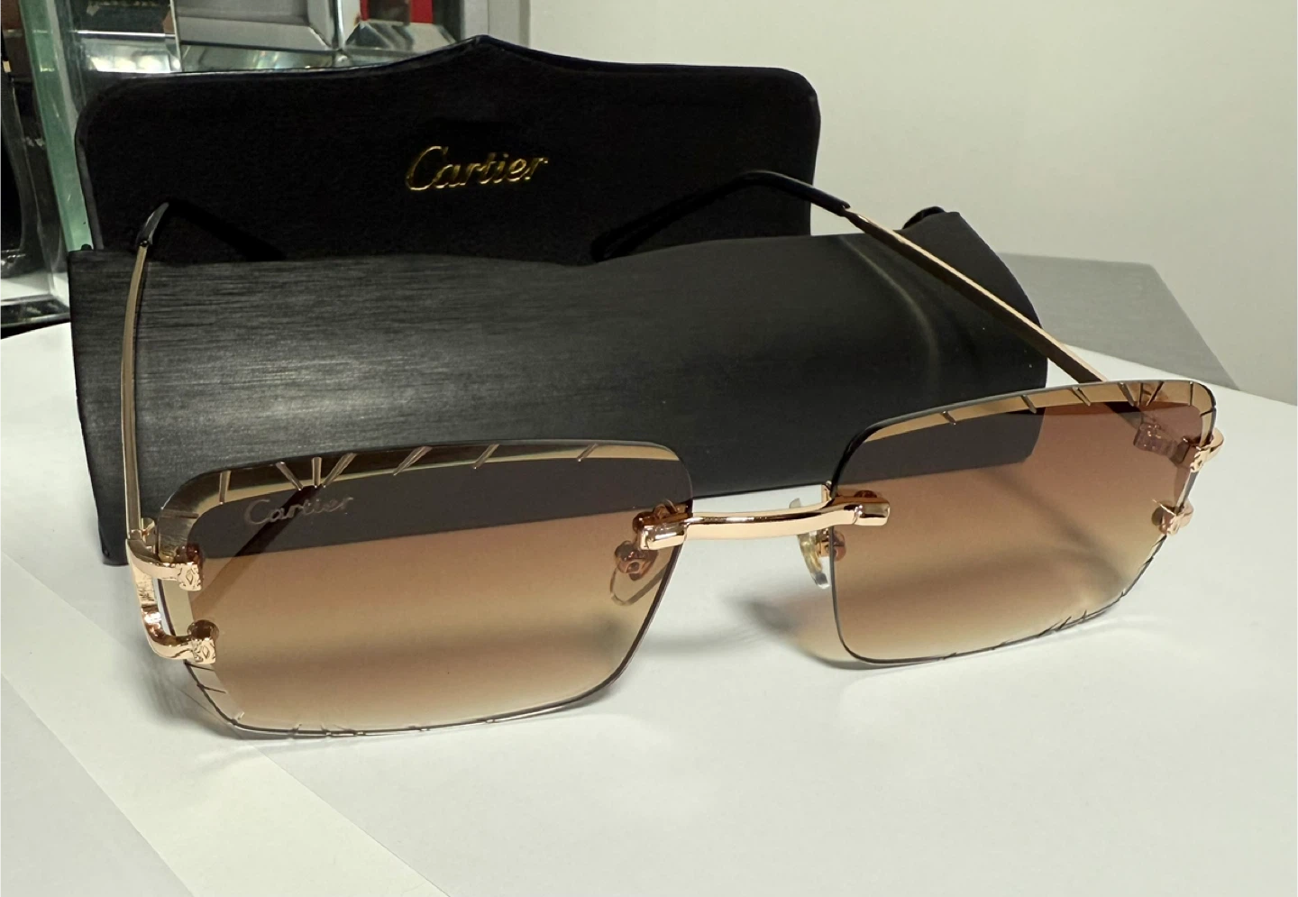 Cartier Rimless Sunglasses with Case - photo 4