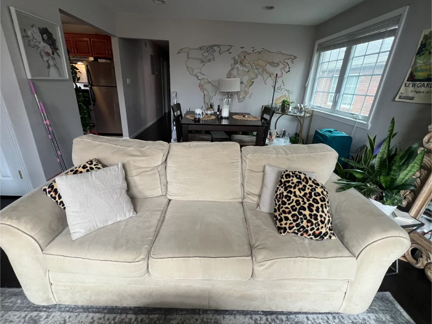 Beige Sofa and Loveseat Set