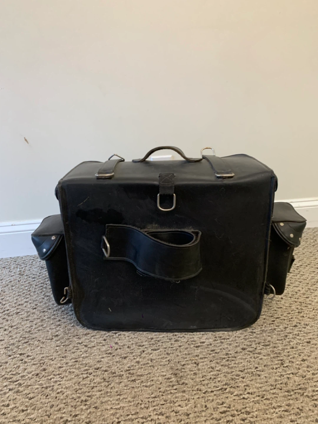 Motorcycle Saddlebag - Black leather - photo 5