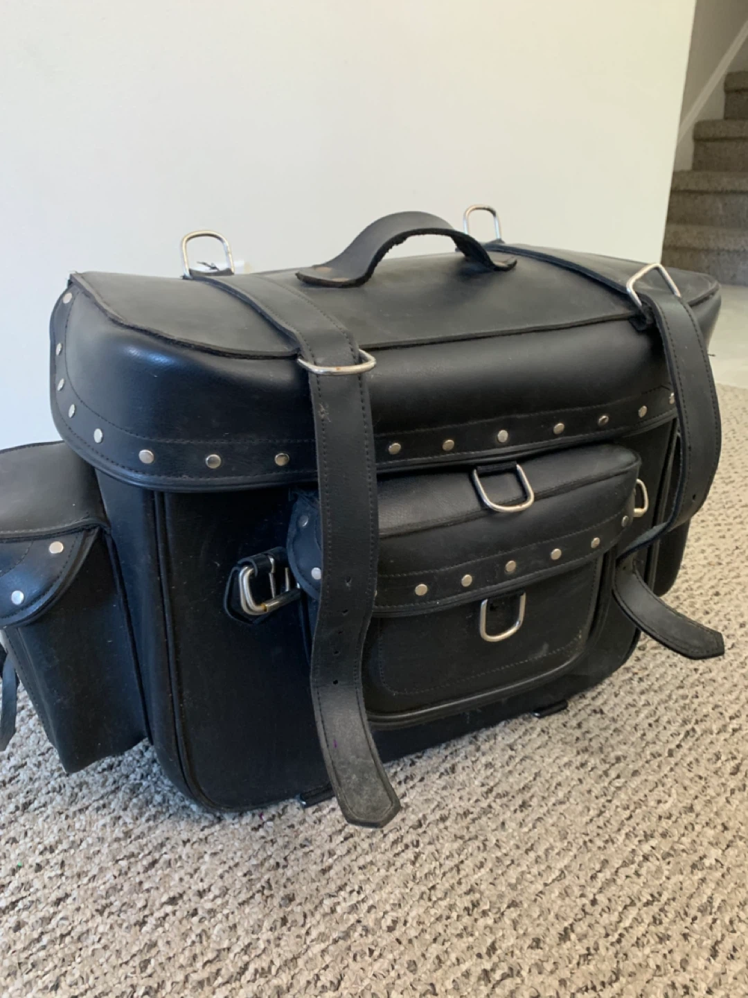 Motorcycle Saddlebag - Black leather - photo 2