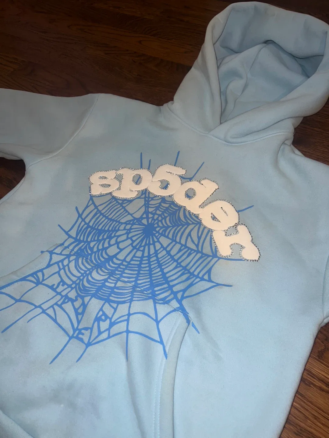 Authentic Baby Blue Sp5der Hoodie image indicator(3)