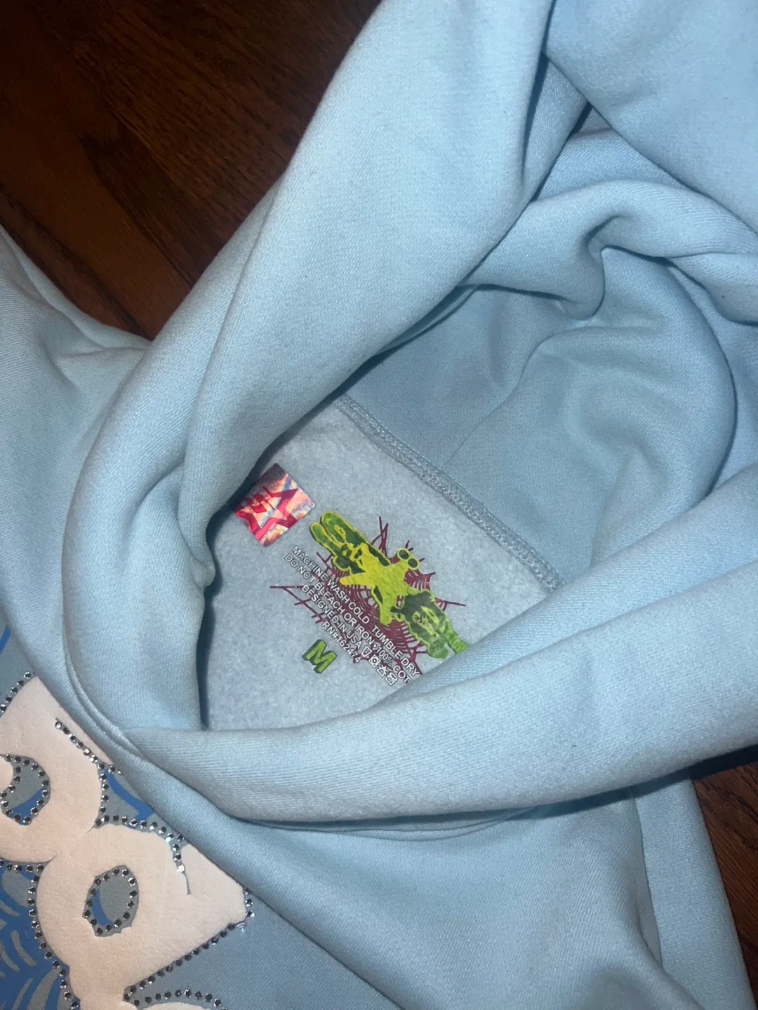 Authentic Baby Blue Sp5der Hoodie image indicator(2)