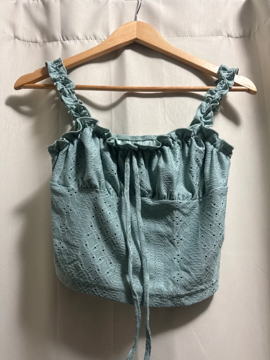Blue Eyelet Tank/Crop Top Fits M-L