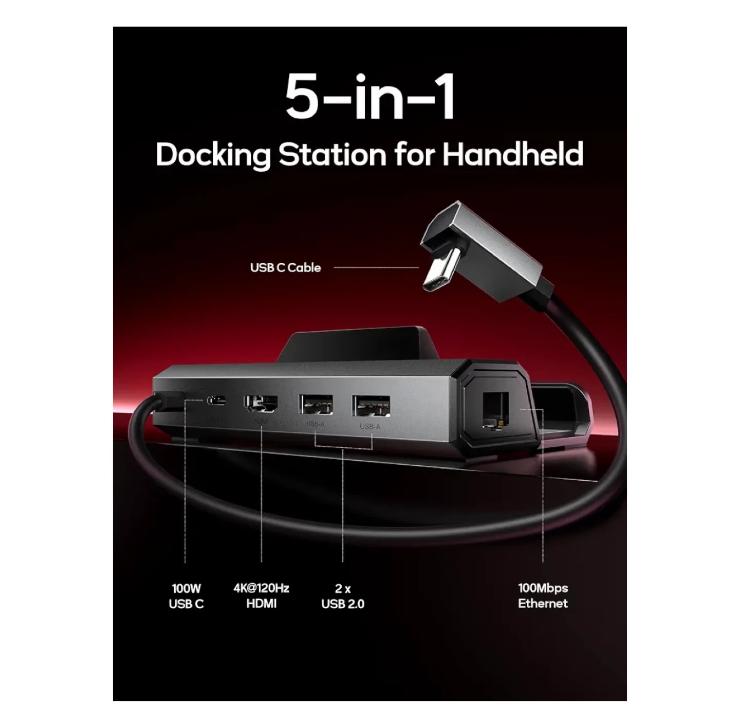 JSAUX 5-in-1 Docking Station for Handheld - New image indicator(3)
