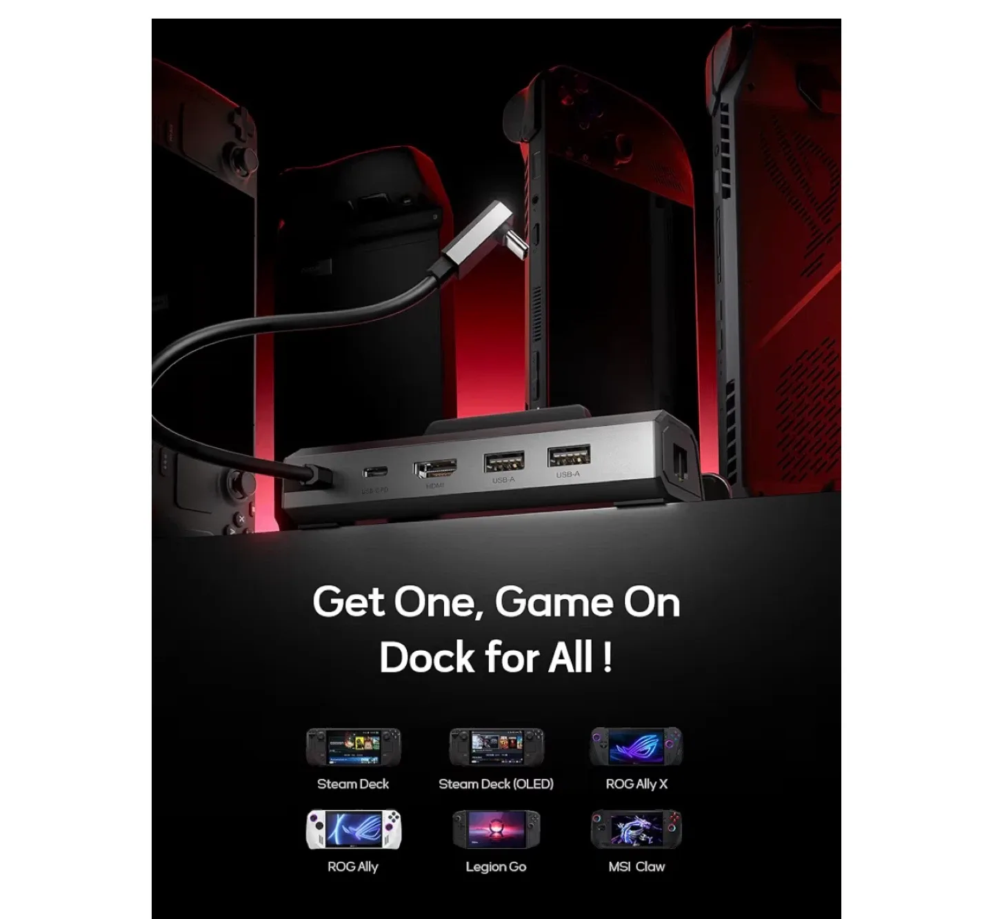 JSAUX 5-in-1 Docking Station for Handheld - New image indicator(2)