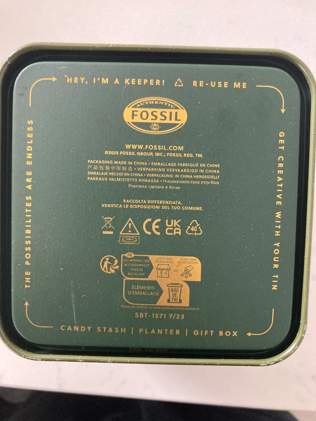 New Fossil BQ2884 Gold/Green Watch with Box image indicator(6)