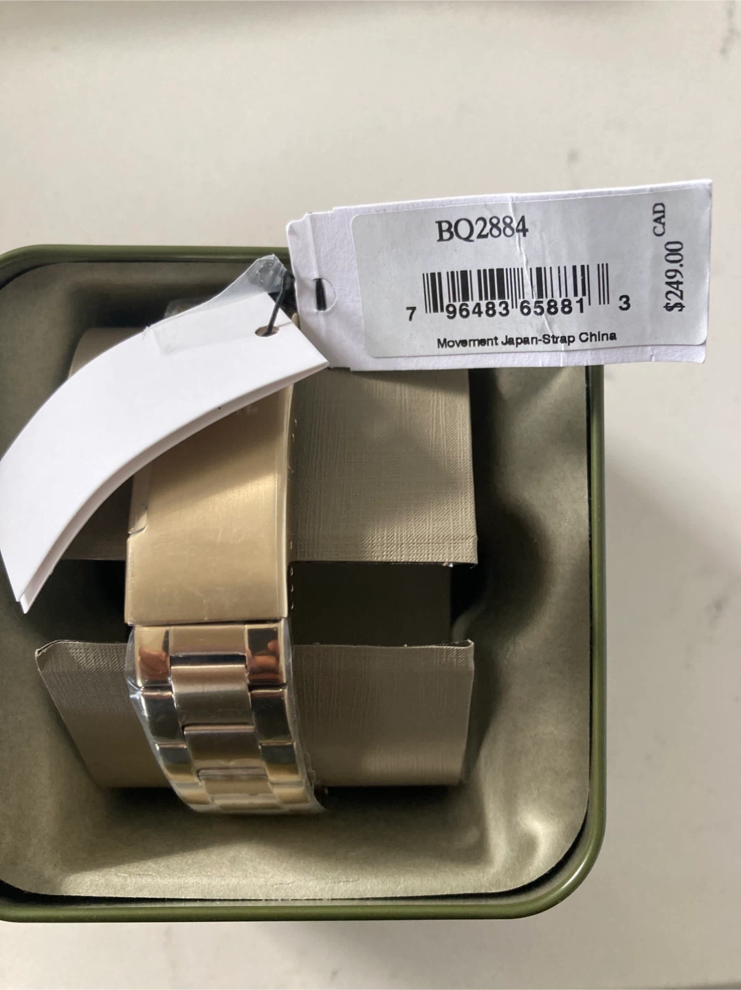 New Fossil BQ2884 Gold/Green Watch with Box - photo 2