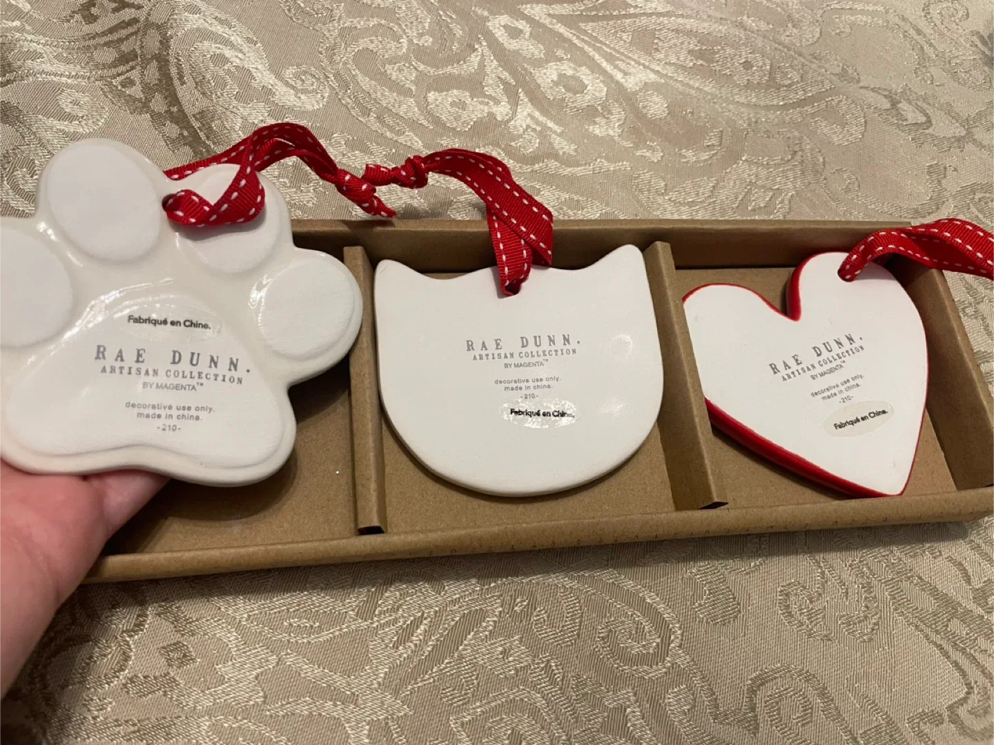 NEW! Rae Dunn Cat Christmas Ornaments Set image indicator(2)