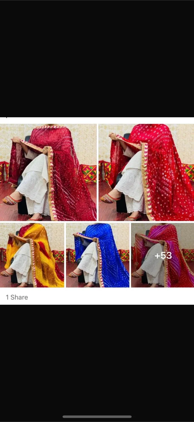 Red Bandhani Dupatta