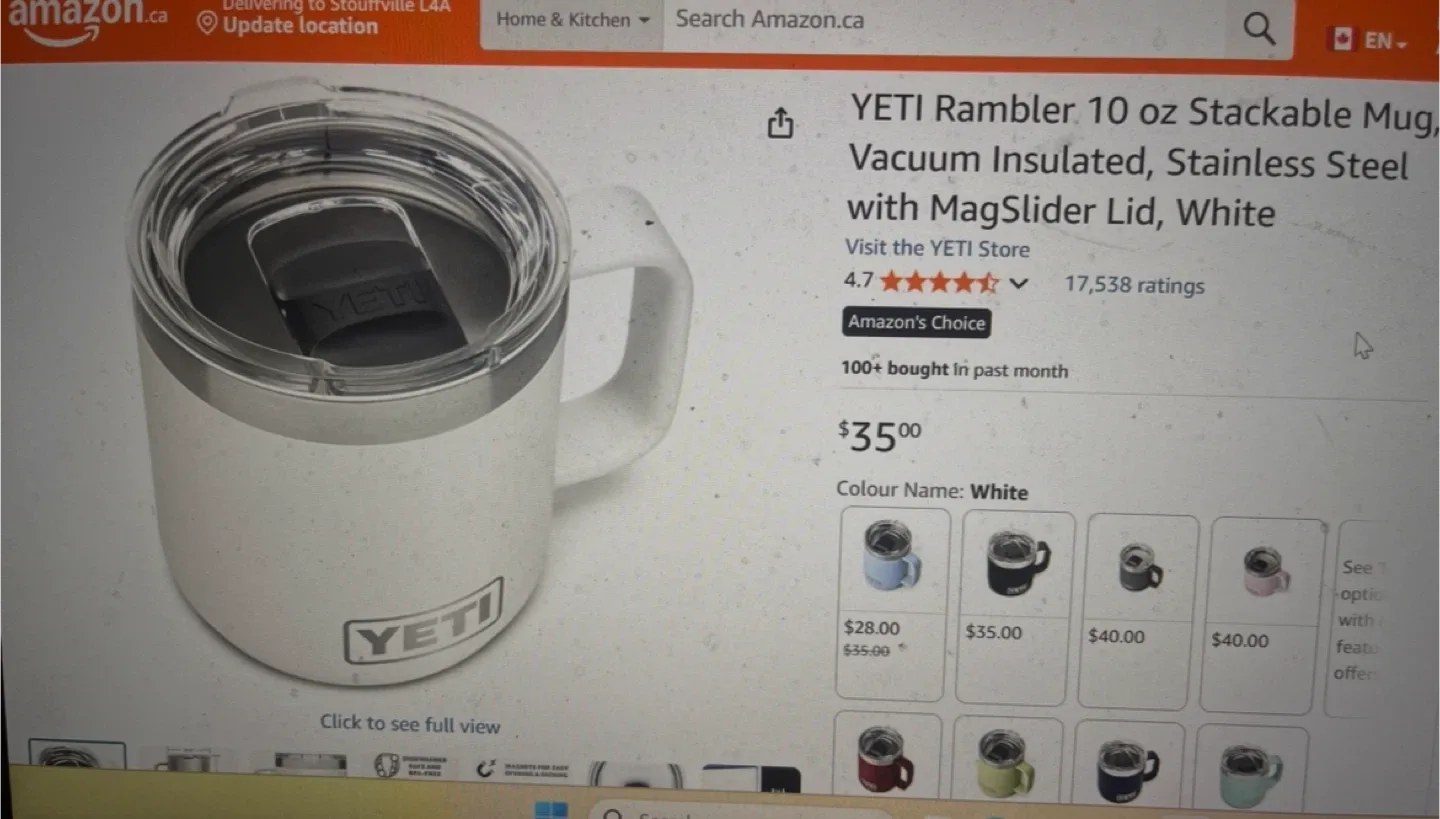 YETI Rambler 10 oz Stackable Mug - White image indicator(3)