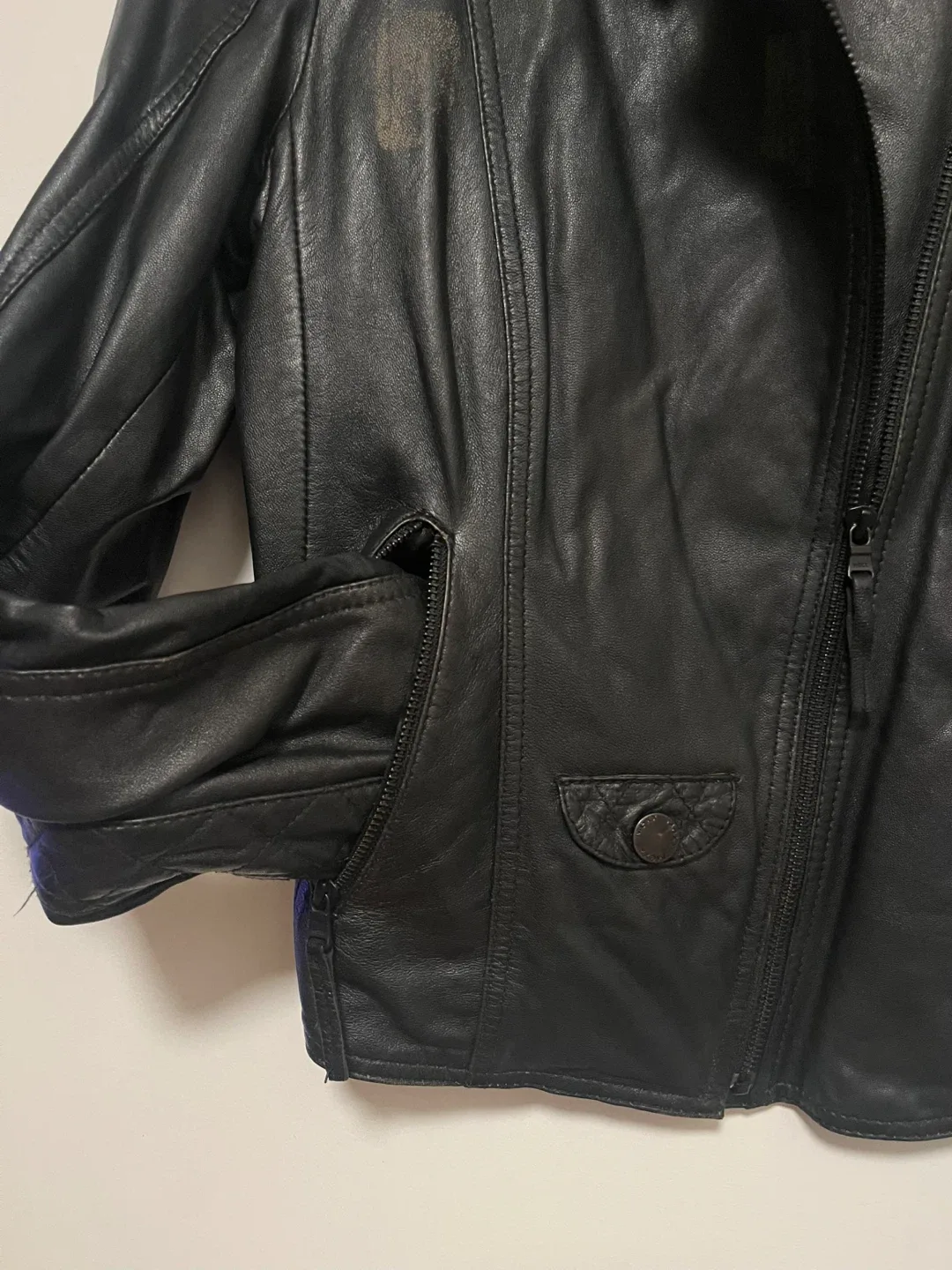 Black lambs, leather MEXX, jacket, custom painted, and designed image indicator(4)