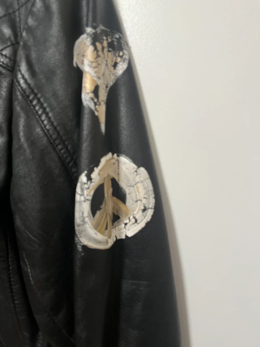 Black lambs, leather MEXX, jacket, custom painted, and designed image indicator(5)