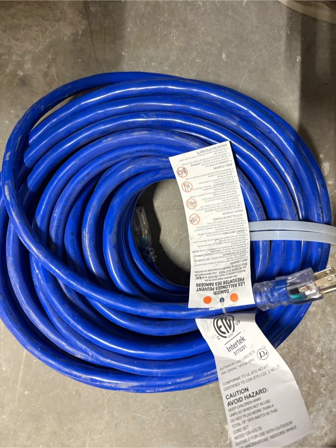 DuraDrive 15A Outdoor Extension Cord