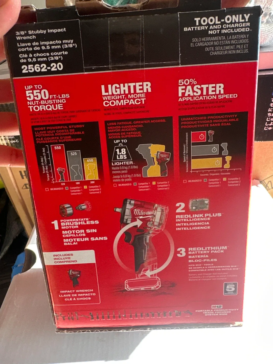 Milwaukee M12 FUEL 3/8" Stubby Impact Wrench - NEW image indicator(3)