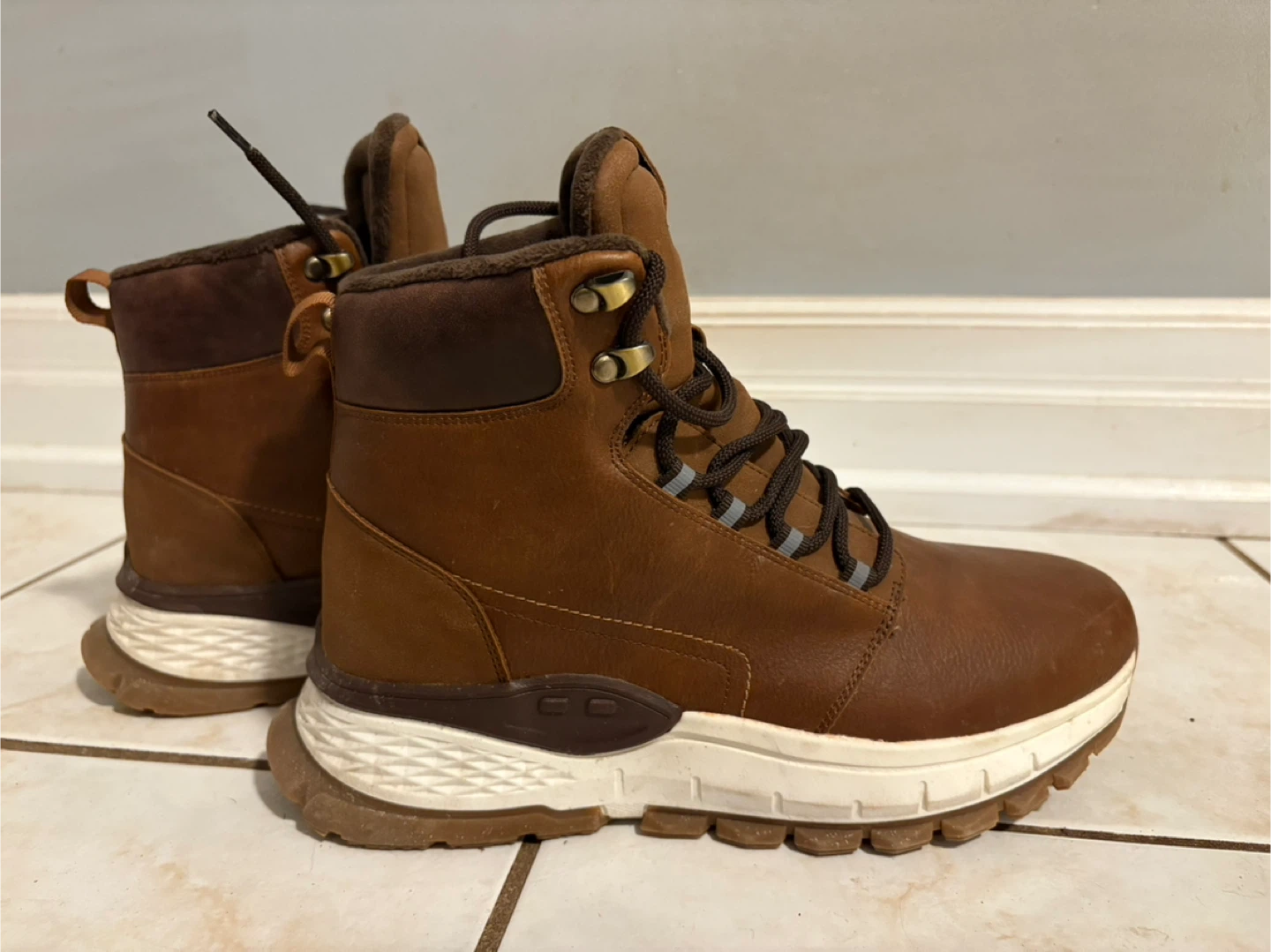Aldo Brown Leather Winter Boots