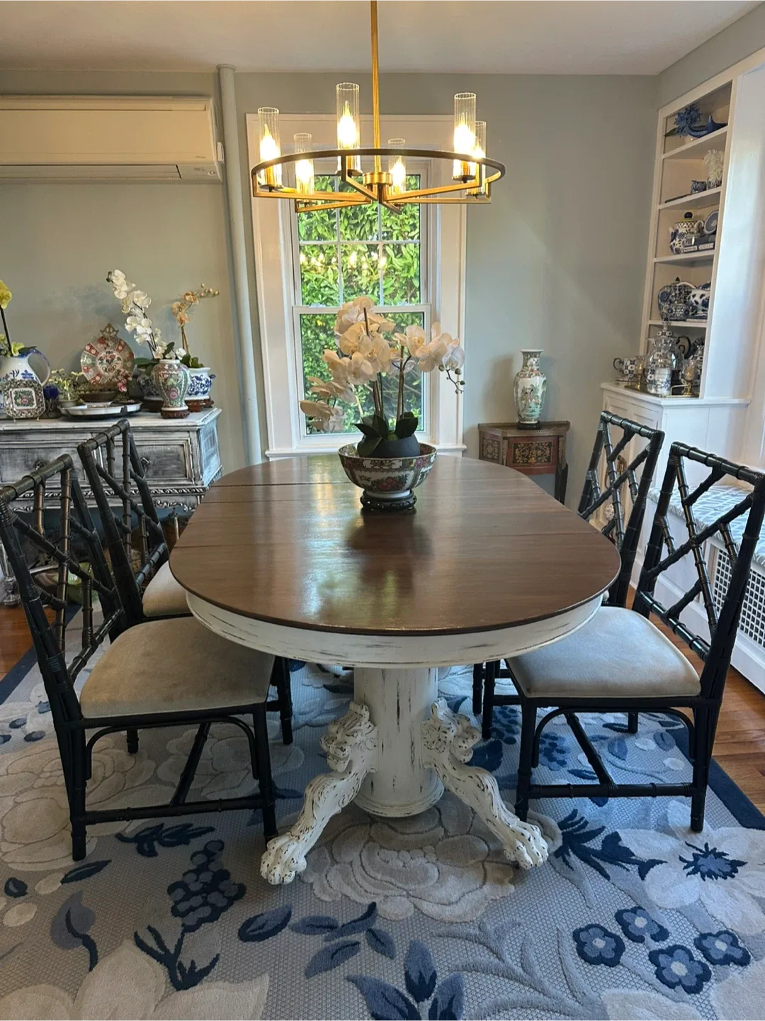 Dining Table with 4 Bamboo Chairs