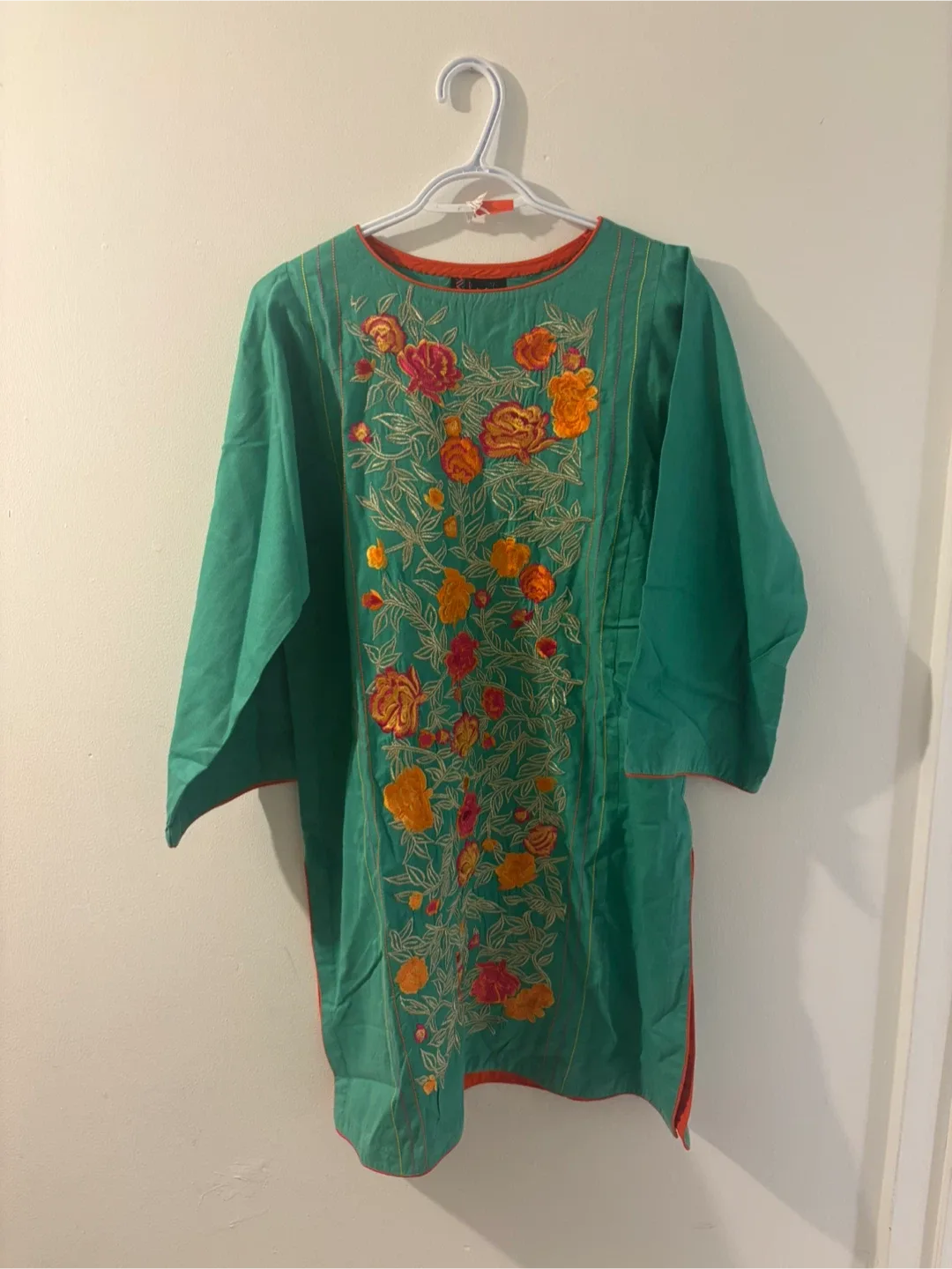Green Embroidered Kurti