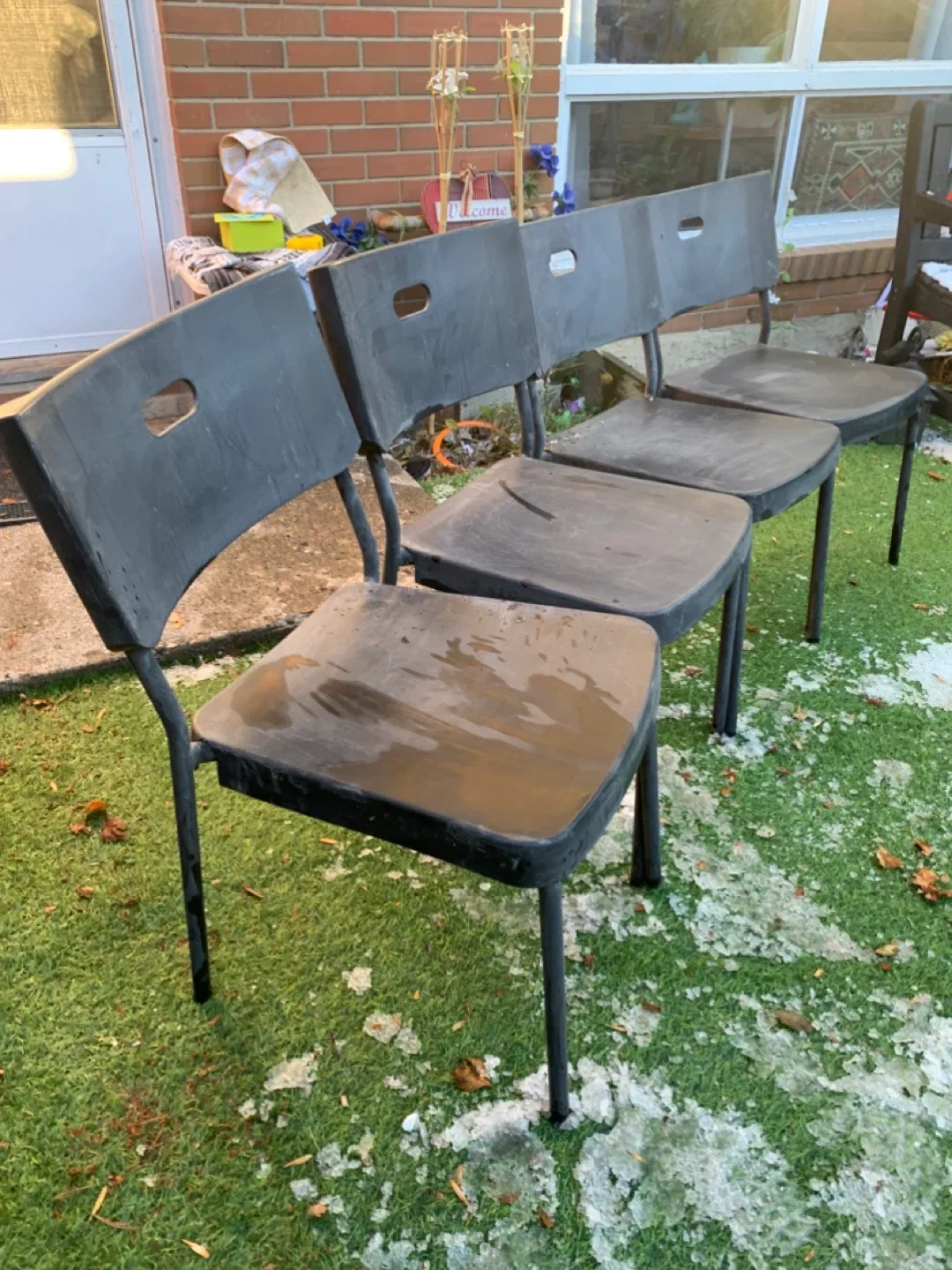 Four Black Plastic Chairs - furniture image indicator(6)