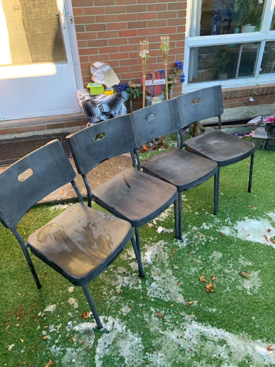 Four Black Plastic Chairs - furniture image indicator(9)