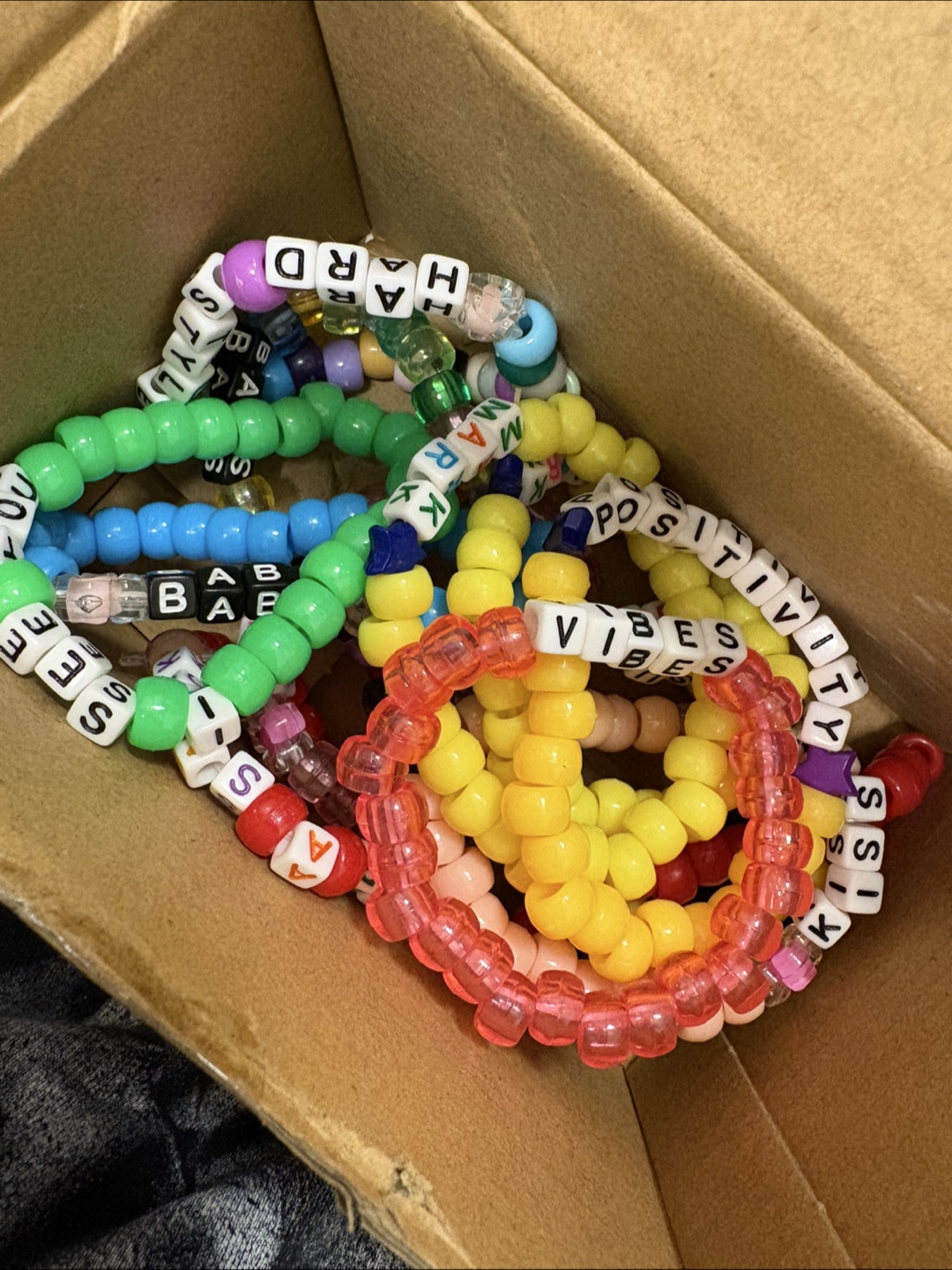 Kandi Bracelets - Assorted Colors & Messages