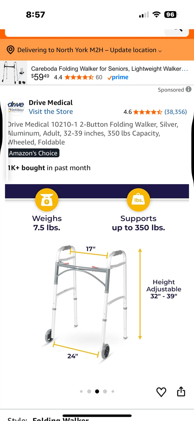 Drive Medical Folding Walker