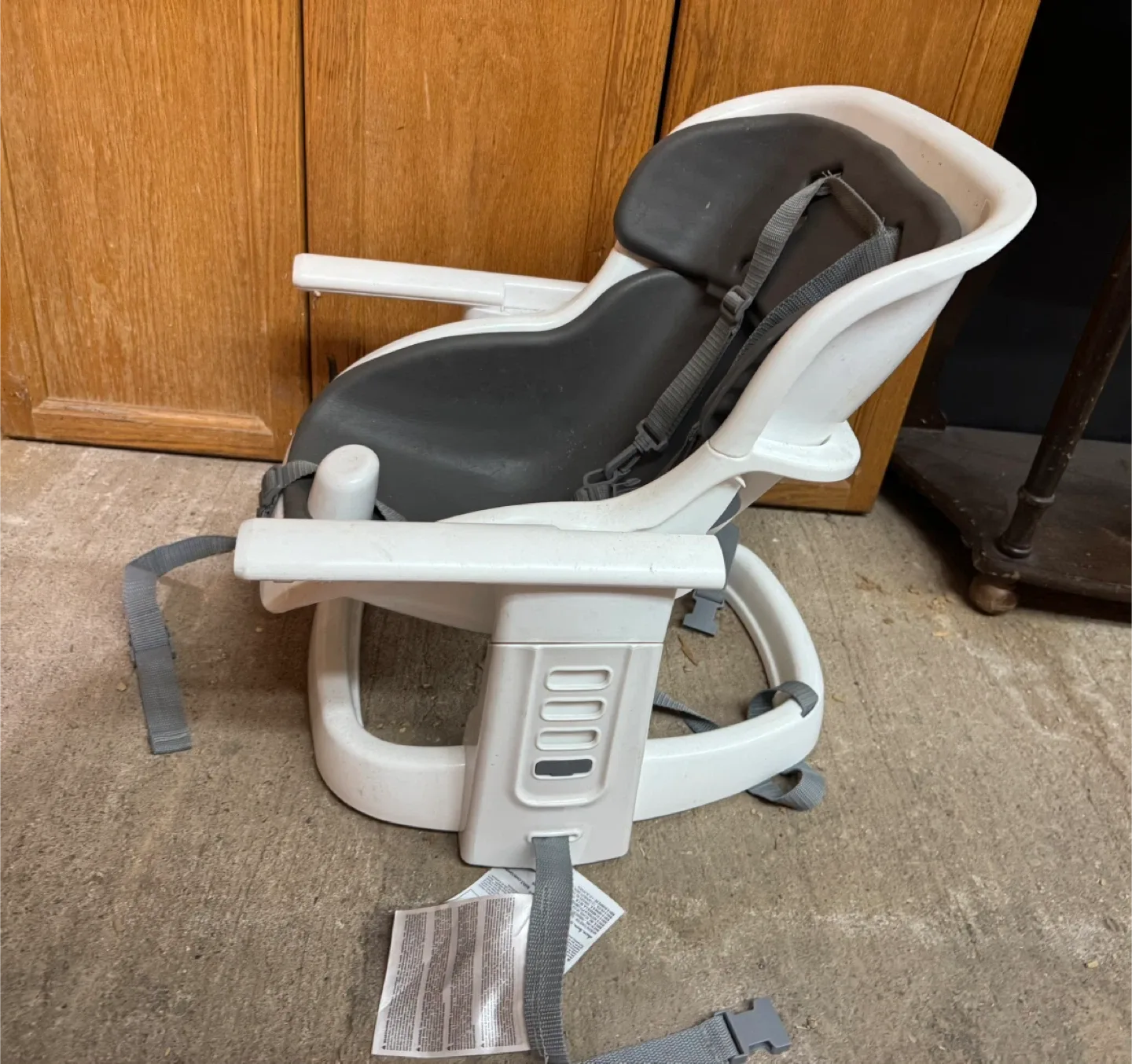 High Chair/ Booster Seat - White/Grey