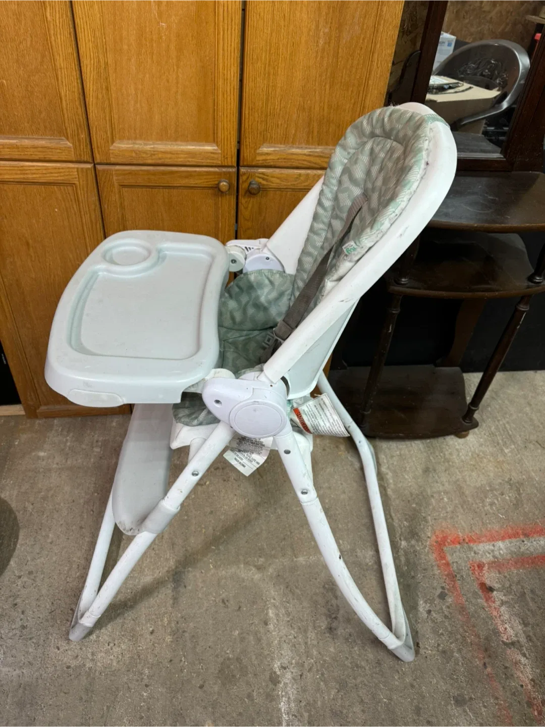 High Chair - White & Green