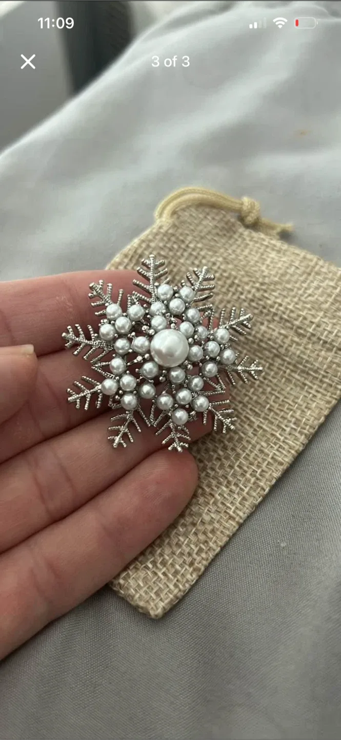 Snowflake Brooch Pin image indicator(2)