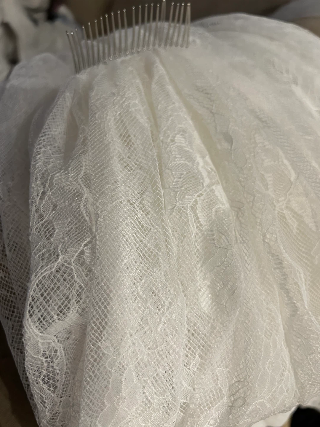Cathedral White Lace Wedding Veil - photo 4