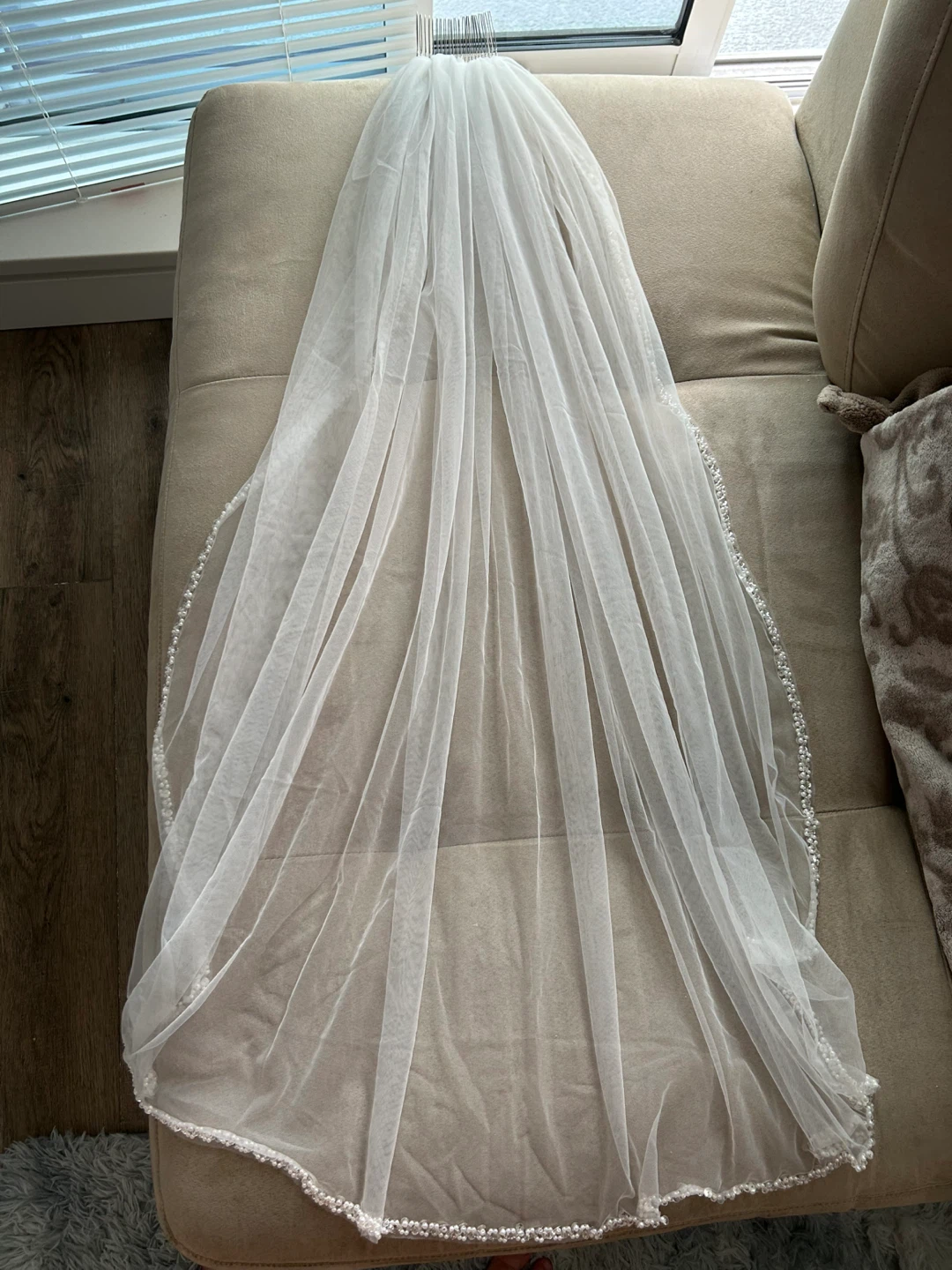 Fingertip jewel Wedding Veil - soft White - photo 3
