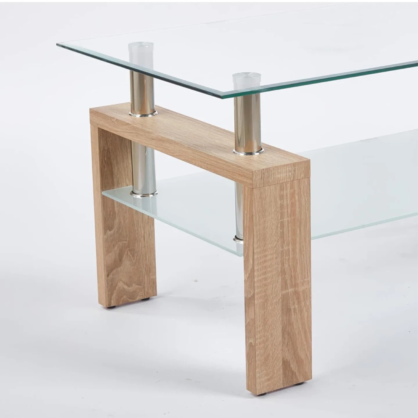 Glass Top Coffee Table with Shelf image indicator(3)