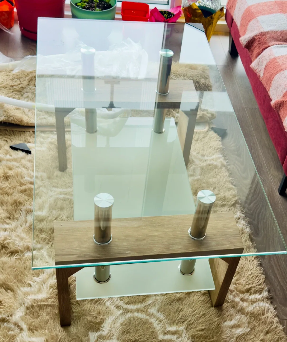 Glass Top Coffee Table with Shelf image indicator(5)