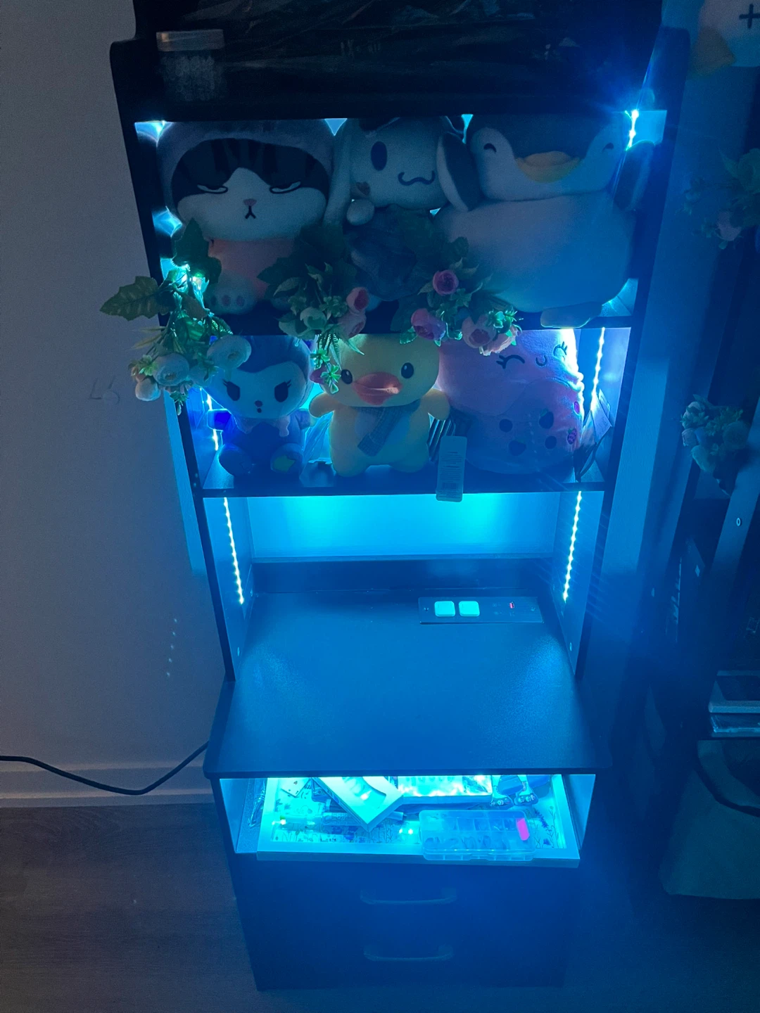 Black Bookshelf with LED Lighting - photo 2
