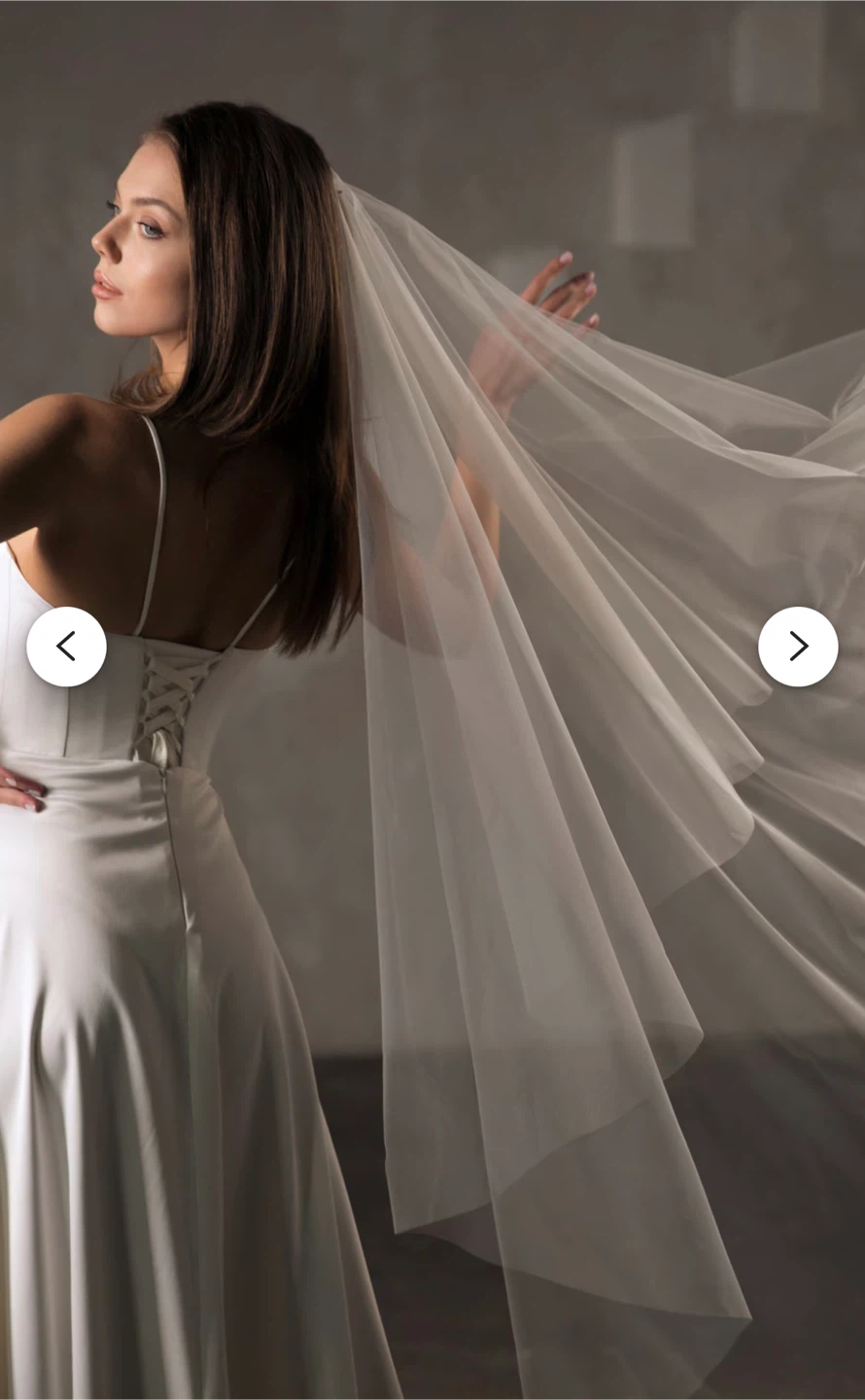 Cathedral blusher Wedding Veil soft white & ivory