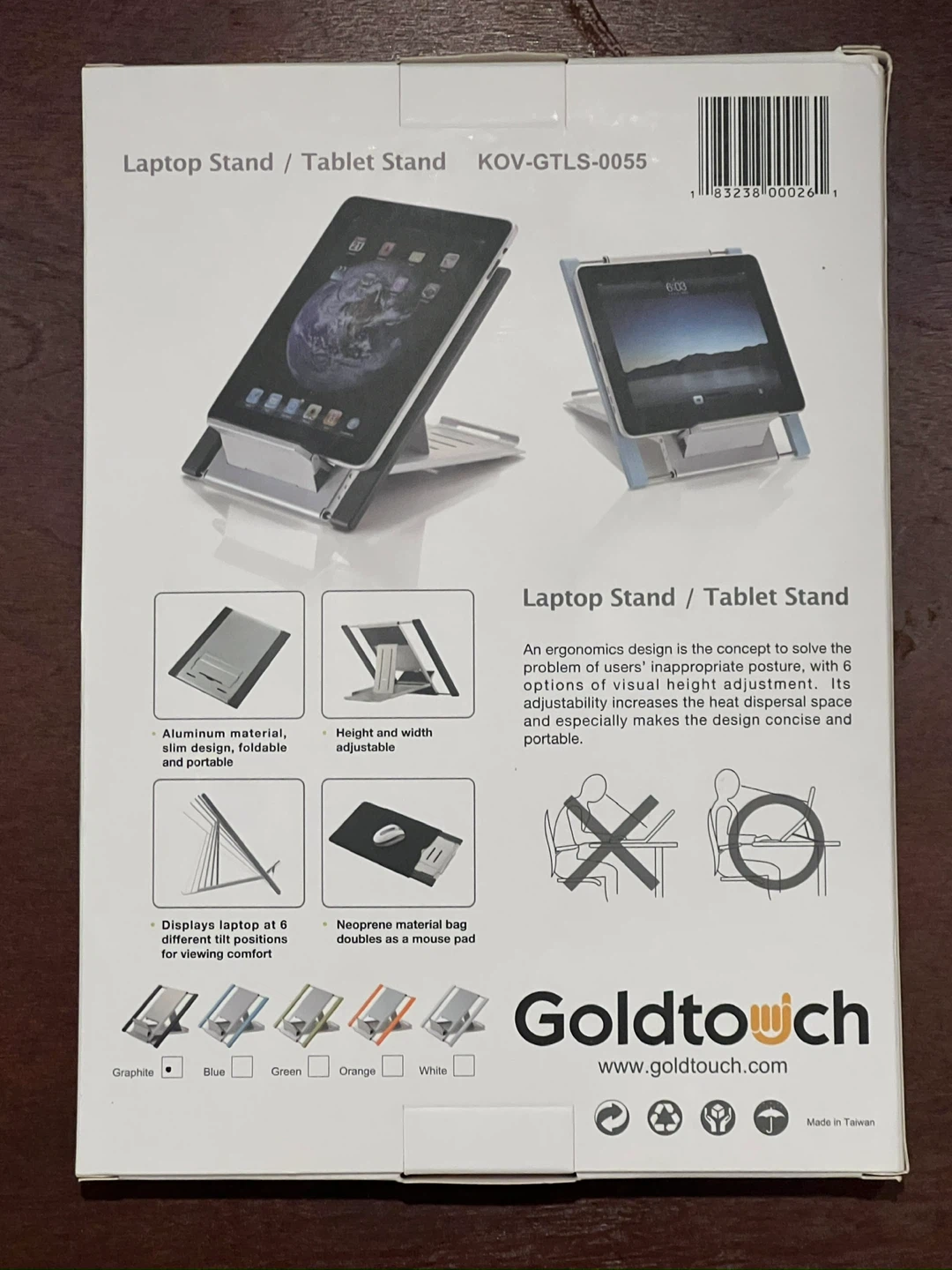 Goldtouch Laptop/Tablet Stand KOV-GTLS-0055