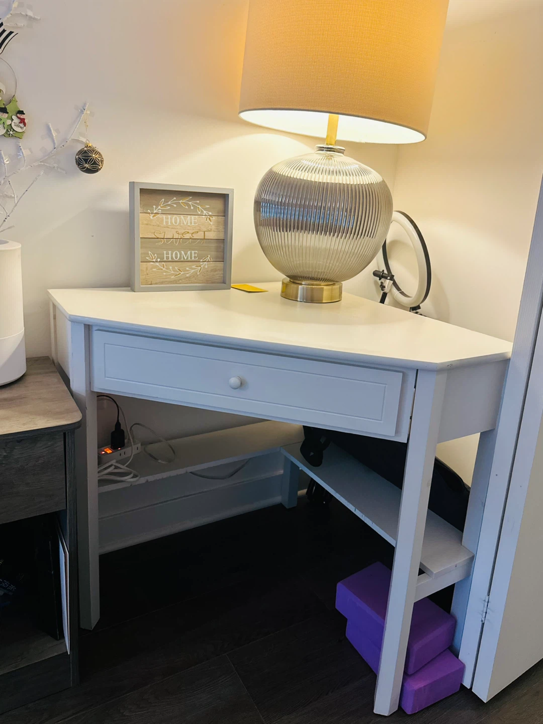 White Corner Desk