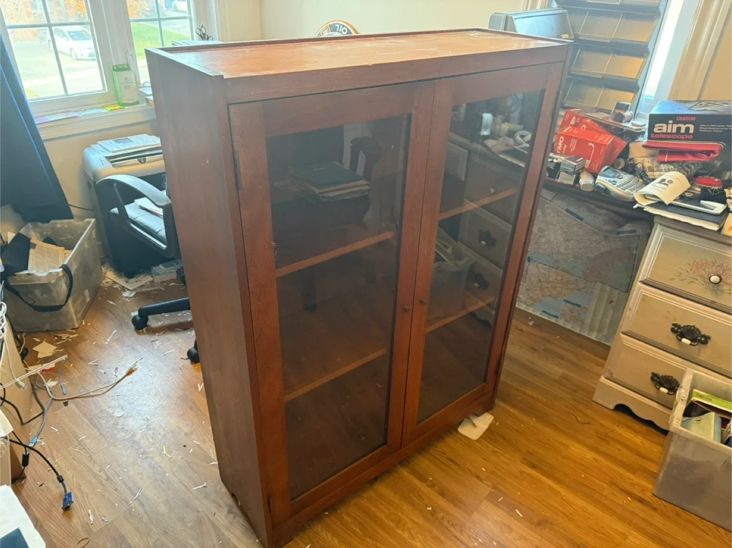 Wooden Display Cabinet with Glass Doors image indicator(3)