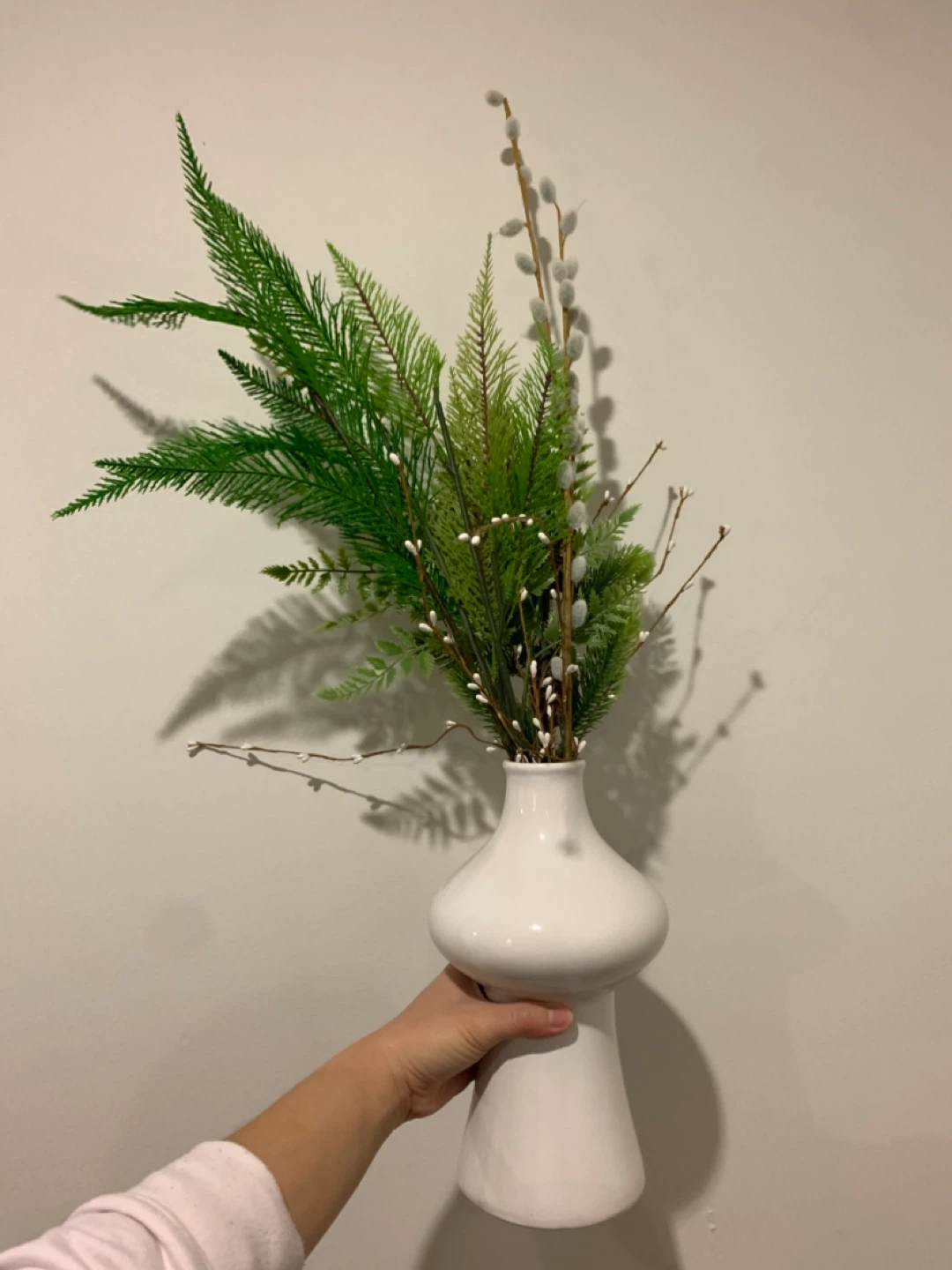 White ceramic vase (plants not included)
