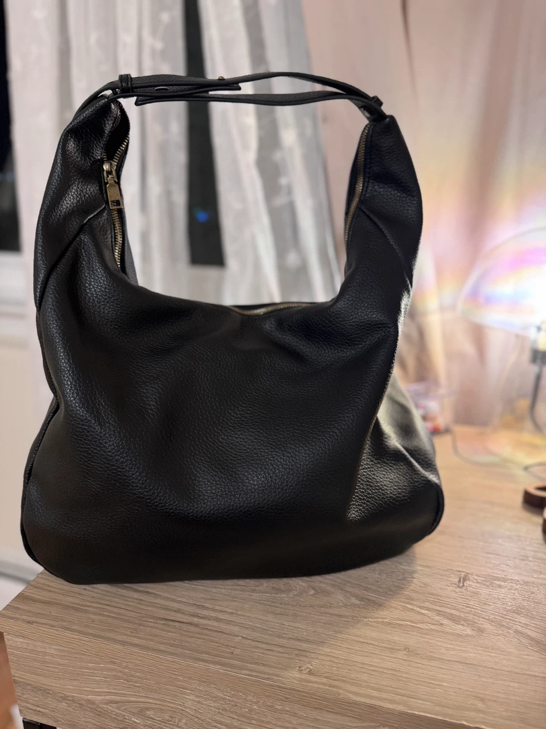 GAP Black Leather Hobo Bag