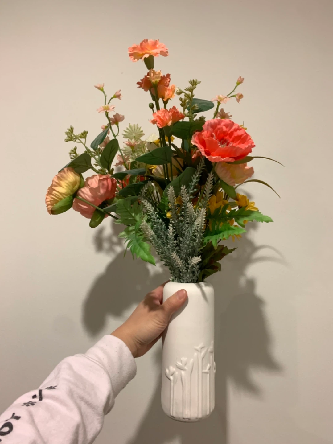 White ceramic vase (flowers not included)