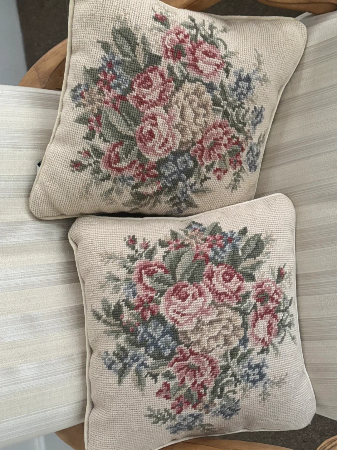 Laura Ashley Lifestyles Floral Needlepoint Pillows - Set of 2 image indicator(7)