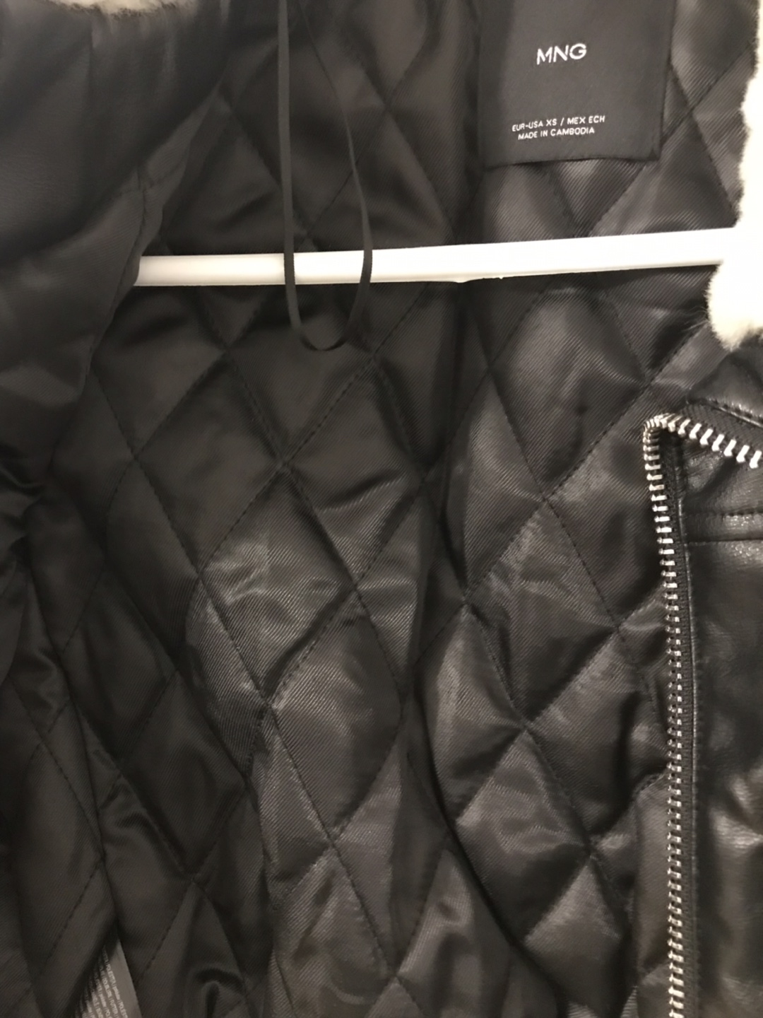 MNG Black Faux Leather Jacket, Size XS - photo 4