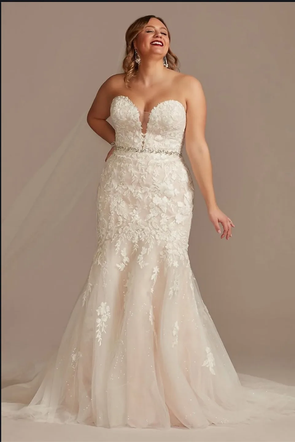 David's Bridal Oleg Cassini Wedding Dress, Ivory