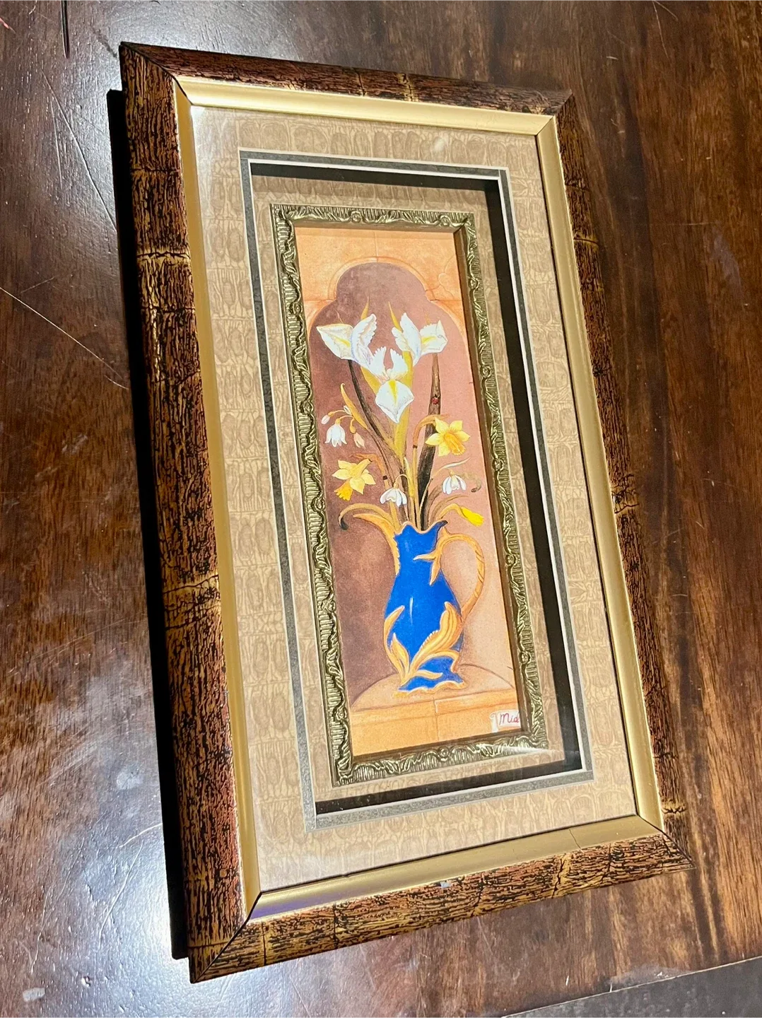 Framed Floral Vase Art