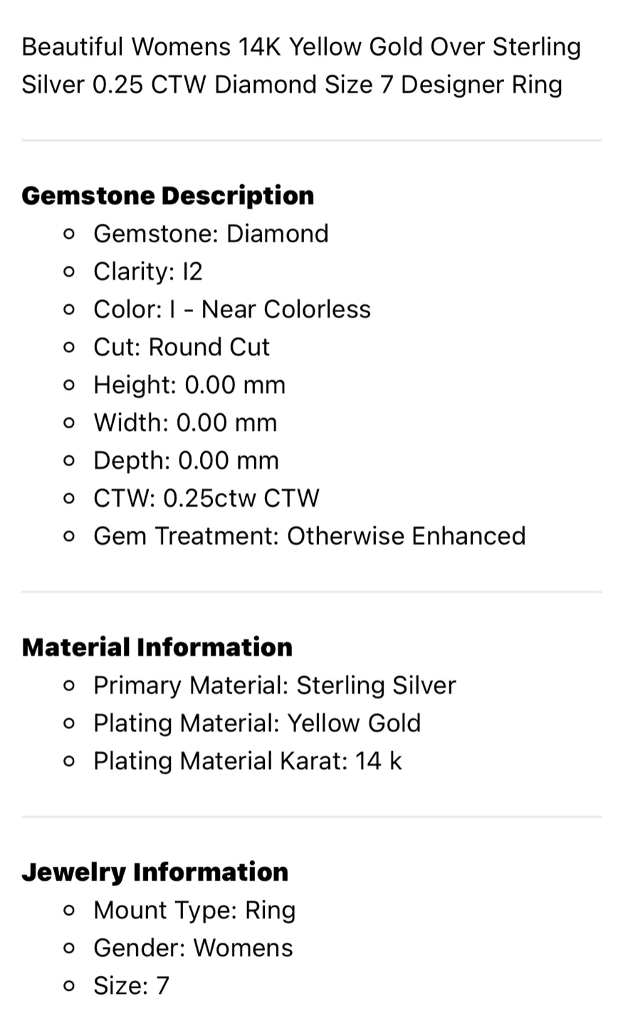 Diamond Ring - Size 7 - photo 3