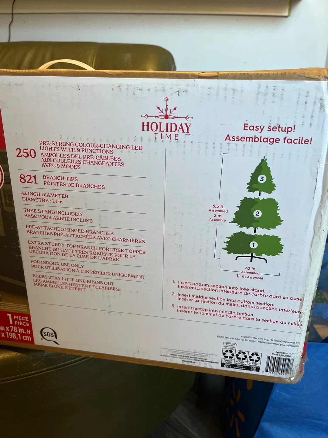 NEW Holiday Time 6.5' Pre-lit Flocked Frisco Pine Christmas Tree image indicator(4)