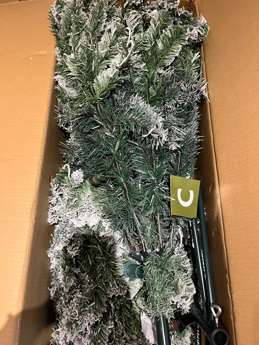 NEW Holiday Time 6.5' Pre-lit Flocked Frisco Pine Christmas Tree image indicator(2)